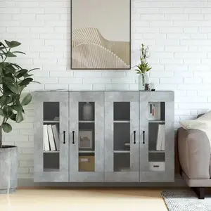 vidaXL Armoires murales 2 pcs gris béton bois d'ingénierie pas cher