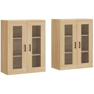 vidaXL Vidaxl Armoires Murales 2 Pcs Chêne Sonoma Bois D'ingénierie pas cher