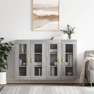 vidaXL Armoires murales 2 pcs sonoma gris bois d'ingénierie pas cher