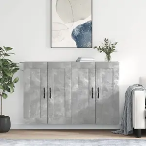 vidaXL Armoires murales 2 pcs gris béton bois d'ingénierie pas cher