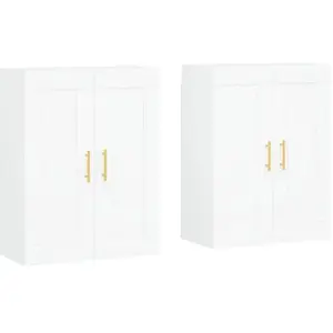 vidaXL Armoires murales 2 pcs blanc bois d'ingénierie pas cher