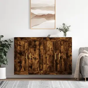 vidaXL Armoires murales 2 pcs chêne fumé bois d'ingénierie pas cher