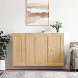 vidaXL Vidaxl Armoires Murales 2 Pcs Ch¿ºne Sonoma Bois D'ing¿¿Nierie pas cher