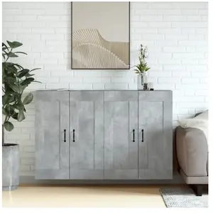 vidaXL Armoires murales 2 pcs gris béton bois d'ingénierie pas cher