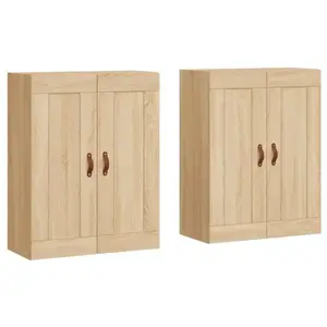 vidaXL Armoires murales 2 pcs chêne sonoma bois d'ingénierie pas cher