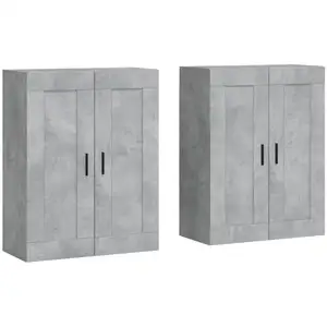 vidaXL Armoires murales 2 pcs gris béton bois d'ingénierie pas cher