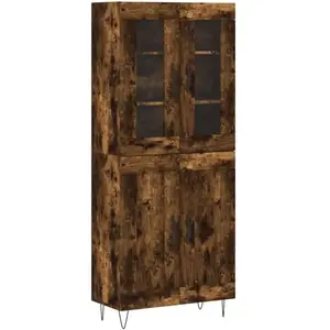 Non communiqué Buffet haut Chêne fumé 69,5x34x180 cm Bois d'ingénierie pas cher