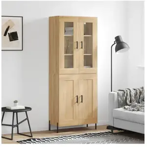 vidaXL Highboard chêne Sonoma 69,5x34x180 cm Matériau dérivé du bois pas cher