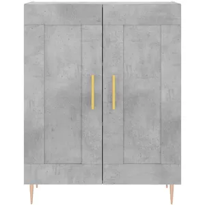 vidaXL Buffet haut Gris béton 69,5x34x180 cm Bois d'ingénierie pas cher