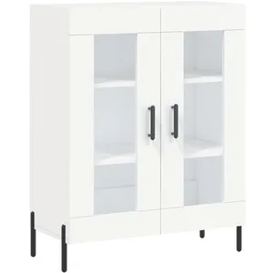 vidaXL Buffet haut Blanc 69,5x34x180 cm Bois d'ingénierie pas cher