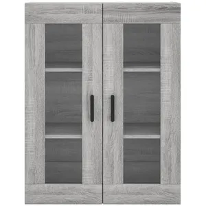 vidaXL Buffet haut Sonoma gris 69,5x34x180 cm Bois d'ingénierie pas cher