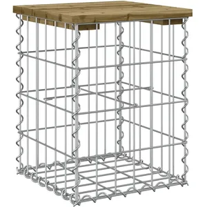 vidaXL Banc de jardin design gabion 33x31x42 cm bois de pin imprégné pas cher