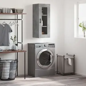 vidaXL Armoire murale gris béton 34,5x34x90 cm pas cher