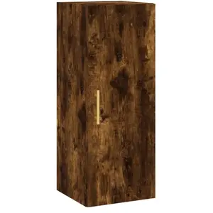 vidaXL Armoire murale chêne fumé 34,5x34x90 cm pas cher