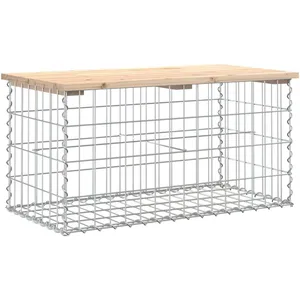 vidaXL Banc de jardin design de gabion 83x44x42 cm bois massif de pin pas cher