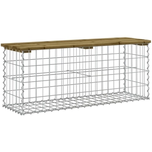 vidaXL Banc de jardin design gabion 103x31,5x42cm bois de pin imprégné pas cher