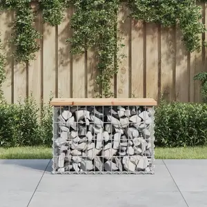 vidaXL Banc de jardin design de gabion 63x31,5x42cm bois massif de pin pas cher