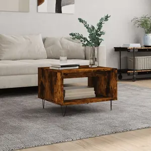 Comparateur de prix : vidaXL Vidaxl Table Basse Chêne Fumé 60x50x40 Cm Bois D'ingénierie