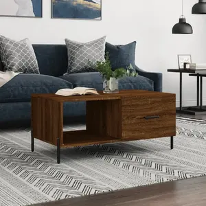 Comparateur de prix : vidaXL Table basse chêne marron 90x50x40 cm bois d'ingénierie
