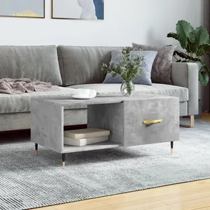 Comparateur de prix : vidaXL Table basse gris béton 90x50x40 cm bois d'ingénierie