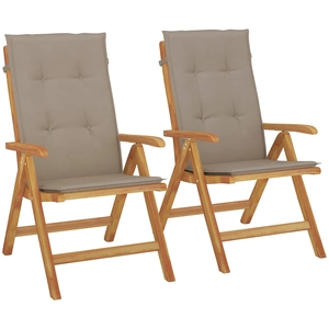 vidaXL Chaises de jardin inclinables et coussins lot de 8 teck solide