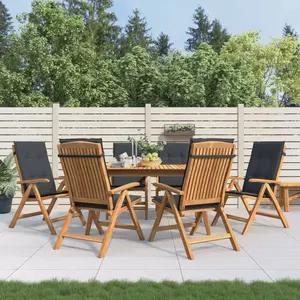 vidaXL Chaises de jardin inclinables et coussins lot de 6 bois teck pas cher