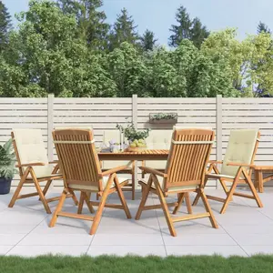 vidaXL Chaises de jardin inclinables et coussins lot de 6 bois teck pas cher