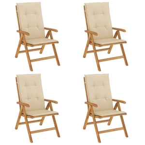 vidaXL Chaises de jardin inclinables et coussins lot de 6 bois teck pas cher