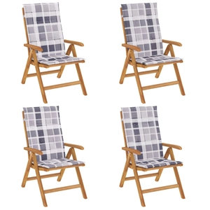 vidaXL Chaises de jardin inclinables et coussins lot de 6 bois teck pas cher