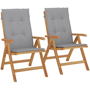 vidaXL Chaises de jardin inclinables et coussins lot de 6 bois teck pas cher