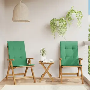 vidaXL Chaises de jardin inclinables 2pcs et coussins bois massif teck pas cher