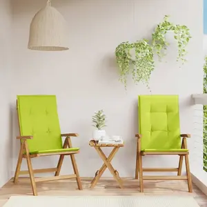vidaXL Chaises de jardin inclinables lot de 2 et coussins teck massif pas cher