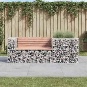 vidaXL Banc de jardin avec panier en gabion bois massif de douglas pas cher