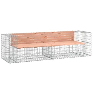 vidaXL Banc de jardin design gabion 244x71x65,5 cm bois massif douglas pas cher