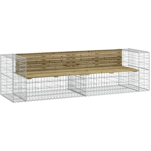 Comparateur de prix : vidaXL Banc de jardin design gabion 244x71x65,5cm bois de pin imprégné