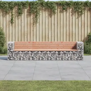 Comparateur de prix : vidaXL Banc jardin design gabion 287x71x65,5 cm bois massif de douglas