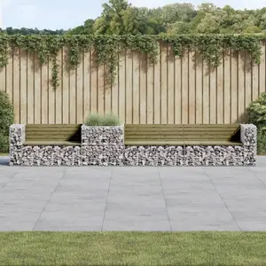 vidaXL Banc de jardin avec panier en gabion bois de pin imprégnéVendu parvidaxl