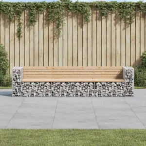 Comparateur de prix : vidaXL Banc de jardin design gabion 287x71x65,5 cm bois massif de pin