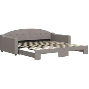 vidaXL Lit de jour avec lit gigogne taupe 100x200 cm tissu 3197538 pas cher