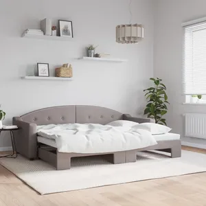 vidaXL Lit de jour avec lit gigogne taupe 80x200 cm tissu pas cher