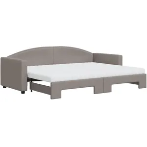 Comparateur de prix : VIDAXL Lit de jour avec gigogne et matelas taupe 80x200 cm tissu