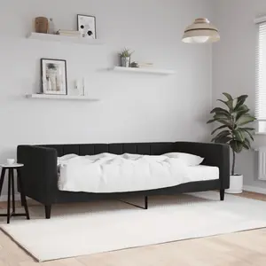 Vidaxl lit de jour avec matelas noir 90x190 cm velours pas cher