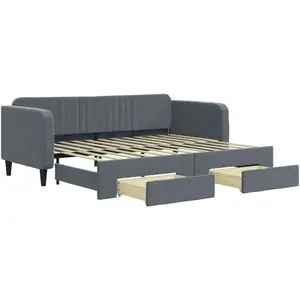 vidaXL Lit de jour avec gigogne et tiroirs sans matelas 90x200 cm pas cher