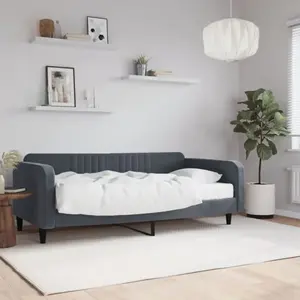 vidaXL Lit de jour avec matelas gris foncé 100x200 cm velours pas cher