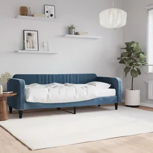 vidaXL Vidaxl Lit De Jour Avec Matelas Bleu 80x200 Cm Velours pas cher