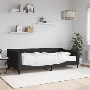 vidaXL Vidaxl Lit De Jour Avec Matelas Noir 100x200 Cm Tissu pas cher