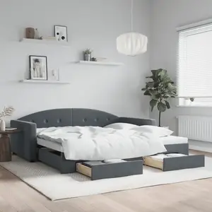 Vidaxl - Lit De Jour Avec Gigogne Et Tiroirs Sans Matelas 100x200 Cm pas cher