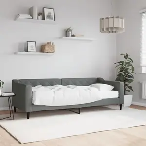 vidaXL Lit de jour avec matelas gris foncé 80x200 cm tissu 3197404 pas cher