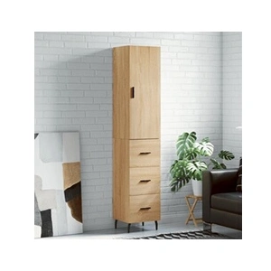 vidaXL Buffet haut Chêne sonoma 34,5x34x180 cm Bois d'ingénierie pas cher