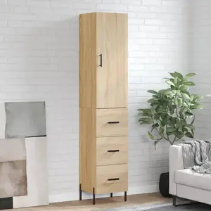 vidaXL Buffet haut Chêne sonoma 34,5x34x180 cm Bois d'ingénierie pas cher